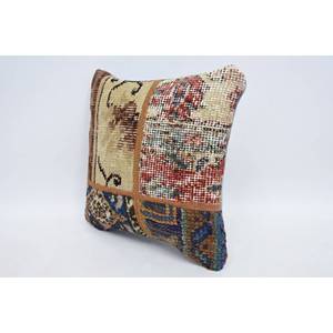 Almohada de retazos Kantha de lana Beige, cojín decorativo de 12x12 pulgadas, tejido bordado, estampado Vintage, cuadrado, portátil, suelo de cama - Product Image 4