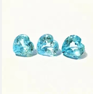 พลอยพลอยบุษราคัมทรงหลวมรูปหัวใจสีฟ้าท้องฟ้าตัดตามธรรมชาติขนาด5มม. ได้รับการรับรองจากโรงงาน - Product Image 1