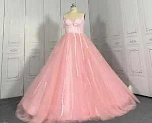 Mumuleo 2023 màu hồng buổi tối ăn mặc của phụ nữ mới tính khí tiệc dài ăn mặc cho đám cưới bên Junior prom Dresses bán buôn