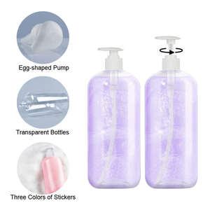 Bouteilles vides en plastique PET avec pompe Boston de 2 oz, 4 oz, 8 oz, 12 oz, 16 oz, 33 oz pour lotion, gel douche, shampoing, emballage cosmétique - Product Image 2