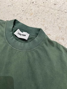 Camiseta de algodón estilo hip hop, que cambia de color, oversize, de cuello redondo, vintage, lavada, lisa, con logo personalizado. - Product Image 4