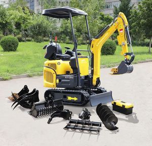 Mini excavatrice CE Moteur EPA 1.8 tonnes Micro pelleteuse sur chenilles 1 tonne 2 tonnes Petite excavatrice agricole hydraulique avec accessoire - Product Image 4