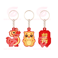 Aangepaste PVC Cartoon Dieren Fruit Sleutelhanger |   Duurzaam, milieuvriendelijk, kleurveranderend hondenpanda rechthoekig ontwerp |   Schattig Chinees Nieuwjaar