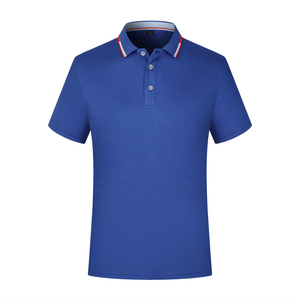 Camiseta de Manga Corta Azul para Hombre, Color Sólido, Mezcla de Poliéster/Algodón, Transpirable, 220g, Estilo Casual - Product Image 1