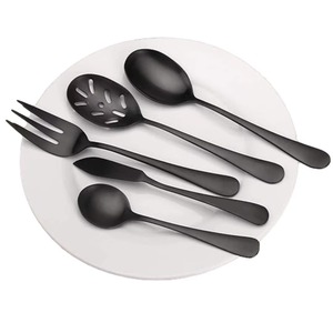 Stainless Steel Set Of 5 Flatware Gold Color Plated Finished Ideal For Kitchen <b>Tabletop</b> Gift Home Use 2 Color Handle Cutlery - Product Image 5