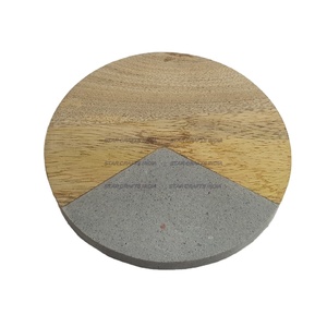 Modern Epoxy Resin <b>Square</b> Best Coaster and Wood Stand Eco Friendly Luxury Solid Wood and Epoxy Resin Craft Tea Drink Cup - Product Image 1