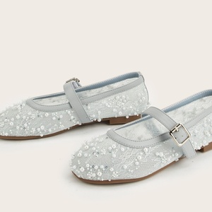 Chaussures plates en toile brodées Sashiko, détails brodés, mocassins décontractés, respirants, en lin, pour l'été, chaussures épaisses pour femmes - Product Image 1