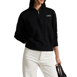 Sudadera de Mujer de Algodón Premium, Ligera, con Cierre de Cremallera de un Cuarto, Cuello Redondo, para Primavera, Verano y Otoño - Product Image 1