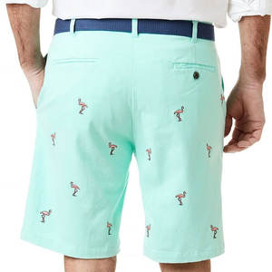 กางเกงขาสั้นปักลำลองสำหรับผู้ชายดีไซน์ใหม่สีพื้นแห้งเร็วฉลากส่วนตัว - Product Image 4