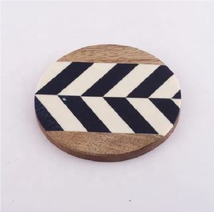 Factory Direct Premium Resin Wood <b>Coaster</b> <b>Set</b> <b>Holder</b> Classic Style Handcrafted Non-slip Eco-Friendly 10mm Mats Pads Wholesale - Product Image 4