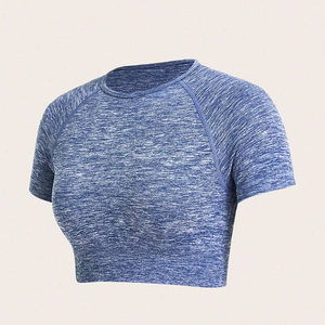 Camiseta Corta Personalizada con Logotipo para Mujer, Manga Corta, Ajustada, Elástica, Lisa, Informal de Verano, con Estampado de Marca, 100% Algodón - Product Image 1