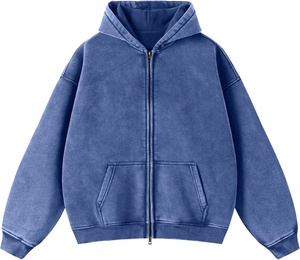 Sudadera con capucha vintage de lona teñida lisa de 500 g/m² para mujer, de algodón, estilo casual, con lavado ácido, OEM, para invierno, venta al por mayor, nueva y personalizada. - Product Image 1