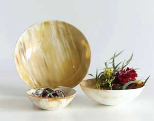 Bols en corne de buffle naturelle de haute qualité ustensiles de cuisine polis artisanat fait à la main exporté d'Inde - Product Image 1