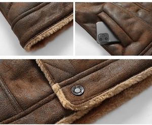 Nouvel arrivage de veste de loisirs coupe ajustée de style coréen pour hommes de couleur unie manteau de moto en cuir artificiel pour tenue décontractée - Product Image 4