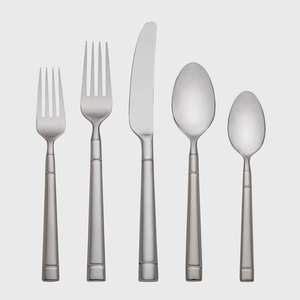 Cubiertos de plata elegantes de diseño americano único real, cubiertos de cocina de lujo, juego de 5 uds de acero inoxidable - Product Image 5