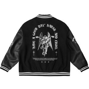 Personalizado Casual Hombres Streetwear Cool Varsity Chaqueta de invierno de cuero Universidad Bomber College Chaqueta de invierno para hombres 2025 - Product Image 1