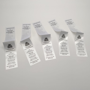 Etiquette de contenu personnalisée en satin de haute qualité à impression offset Etiquette d'entretien recyclée à la mode pour vêtements écologiques étiquette de vêtement pour le lavage - Product Image 5