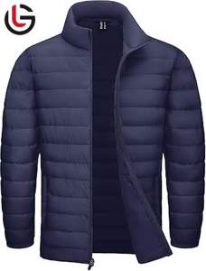 OEM <b>Men's</b> Winter Blue Puffer Jacket Quilted Design with Hooded Collar Zipper Closure Best High Street Style for Door Street Use - Product Image 2