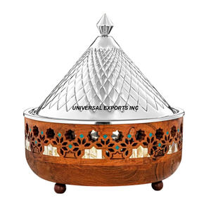 Juego de Dos Ollas Calientes de Nácar, Calidad Premium, Hechas a Mano, Recién Llegadas, Diseño Moderno, Calentador de Comida Metálico - Product Image 4