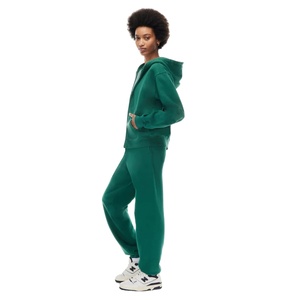 เสื้อมีฮู้ดสำหรับสตรีทโอเวอร์ไซส์ผ้าคอตตอนสี100% เรียบมีตราสินค้า - Product Image 6