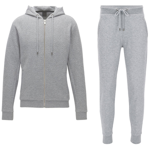 Survêtement XXL décontracté en coton et polyester pour hommes, coupe ajustée sur mesure, col à capuche d'hiver de haute qualité, motif solide différent - Product Image 4