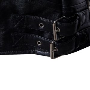 Chaqueta de cuero de invierno negra para hombre Chaqueta de cuero elegante de todos los tamaños con logotipo personalizado y etiqueta privada con cremallera - Product Image 6