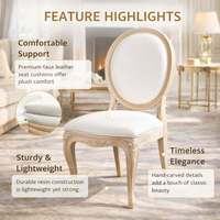 Chaise en résine de style antique français en gros avec dossier ovale pour mariage, événement, hôtel et banquet