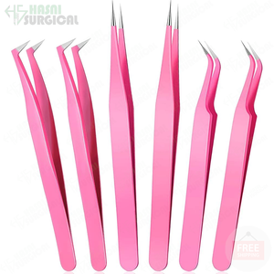 Pince à épiler pour la maison et le salon de beauté pince à épiler d'extension de cils rose propre marque outils applicateurs pince à cils - Product Image 6