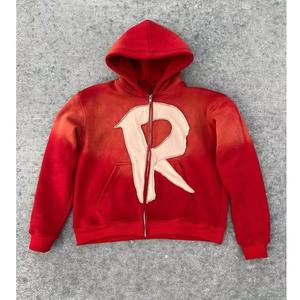 Sweat à capuche zippé à la mode avec marque privée, imprimé à bas prix, fabriqué en usine, pour hommes - Product Image 2