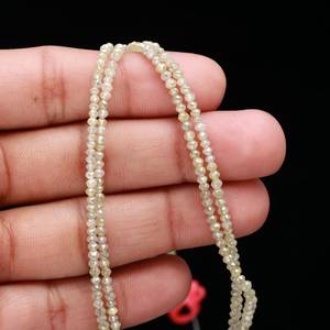 Collier en diamant jaune naturel AAA+ époustouflant, perles rondes facettées personnalisées - Product Image 2