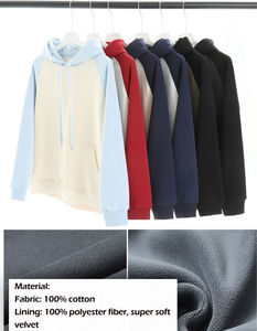 OEM Sweat à capuche en polaire de velours épais personnalisé Pull d'hiver surdimensionné super doux avec col à capuche et conception de poches - Product Image 5