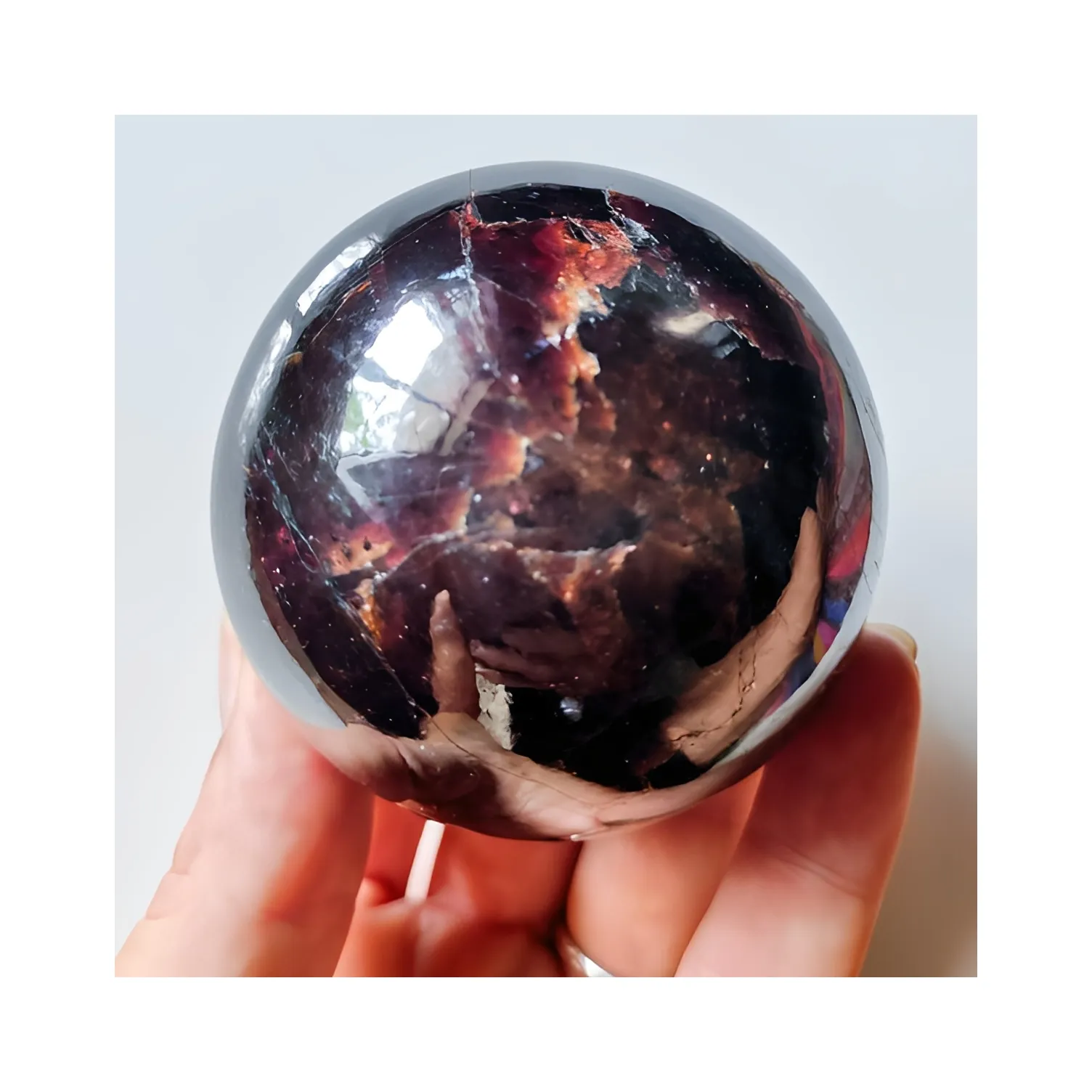 Preço de fábrica Pedra Natural Red Garnet Sphere Crystal Ball Mão Esculpida Esfera De Pedra Preciosa Polida Para Decoração De Casa E Presentes