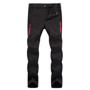 Pantalones de carga impermeables para exteriores para hombre, pantalones térmicos de Montañismo de carcasa suave gruesa de lana, patrón sólido a juego de colores - Product Image 5