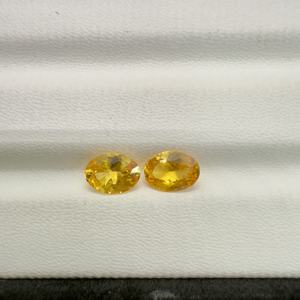 Saphir jaune naturel ovale taillé pierre précieuse traitée thermiquement qualité vive prix de gros bonne couleur jaune - Product Image 5