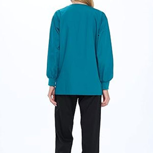 แจ็กเก็ตอุ่นเข้ารูปสำหรับผู้หญิงชุดเครื่องแบบสครับขัดผิวแบบยืดได้สำหรับใช้ในโรงพยาบาลฤดูร้อน - Product Image 4