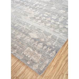 Alfombra Afgana de Lana Anudada a Mano en Gris y Negro, Modelo Re-1293, para Sala de Estar, Rectangular, con Patrón Abstracto, Hecha a Mano - Product Image 2