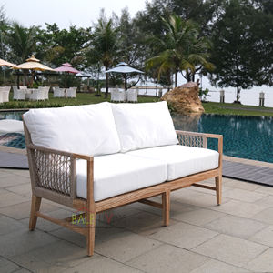 Nizuc élégant Design moderne imperméable à l'eau Patios extérieurs espaces de vie sièges confortables finition patinée canapé en bois de teck hôtel - Product Image 2