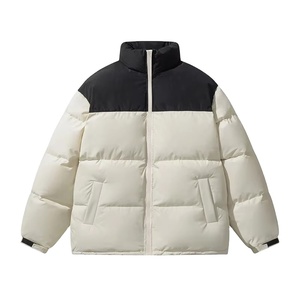 Veste d'hiver pour homme, col montant, imperméable, coupe-vent, écologique, anti-UV, noir mat, à capuche, épaisse, en polyester, devant - Product Image 5