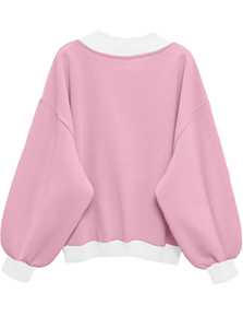 Sweat-shirt à capuche oversize pour femme, coupe ample, rose, doux, chaud, pull décontracté, confortable, manches longues, décontracté, quotidien, devant - Product Image 2