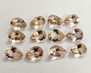 Color melocotón natural Morganita Pera 6x8mm Facetado Excelente calidad-Morganita suelta - Product Image 3