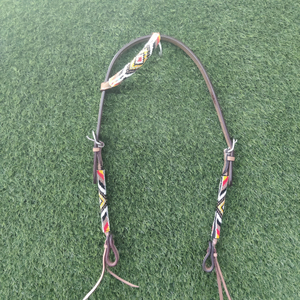 Cabecera de diseño con cuentas de cuero de vaca con hebilla grabada, brida occidental, fabricante personalizado de Horse Exim - Product Image 3