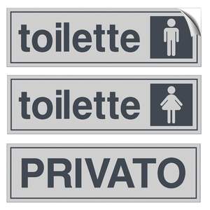 Lot de 3 étiquettes de toilette imperméables lavables en PVC de 16.5x5 cm pour hommes femmes toilettes privées ensembles de quincaillerie de bain - Product Image 1