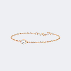 Pulsera de Oro de 14k con Diamantes Cultivados en Laboratorio de 0.50CTW en Forma de Pera, Color D, Claridad VVS, Engaste de Bisel, Joyería Delicada para Mujer, 7 Pulgadas - Product Image 2