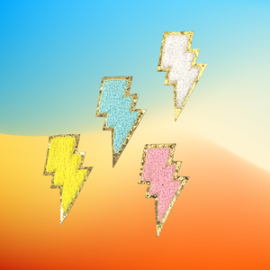 Parche Bordado de Chenilla con Rayo Colorido Hecho a Mano, para Decorar Sombreros y Telas - Product Image 1