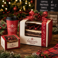 Boîtes à gâteaux personnalisées AT PACK avec fenêtre, emballages de pâtisserie haut de gamme pour gâteaux, pâtisseries et emballages cadeaux