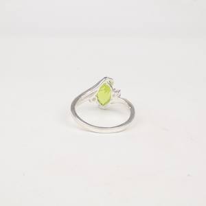 Anillo de Plata de Ley 925 con Piedra Preciosa de Peridoto, Anillo Hecho a Mano para Mujer, Piedra de Nacimiento de Agosto, Regalo de Compromiso para Dama de Honor - Product Image 5