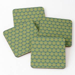 Posavasos para servir té con estampado de madera de acacia, Juego de 4 piezas, servilletero, suministros de cocina, alfombrillas y almohadillas - Product Image 2