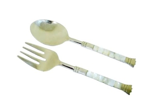 Ensemble de 2 cuillères de service à prix abordable, couverts très vendus pour la maison et les restaurants à prix réduits, cuillère design - Product Image 5