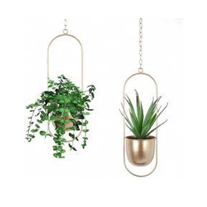 Cuencos dorados modernos de lujo para interiores y exteriores, macetas y macetas colgantes decorativas con balcón, decoraciones para el hogar para jardín en venta - Product Image 1