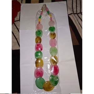 Juego de Collar y Pendientes BOXUAN de Resina Transparente Colorida, Estilo Punk, con Dijes Redondos Multicolores - Product Image 4